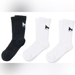 Mission Socks Set of 3 - (2) Black and (1) White